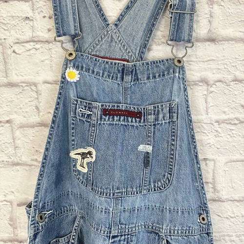 Old Navy Women’s Medium Denim Overalls Jeans Vintage Cargo 90s Worn Distressed - Picture 4 of 9