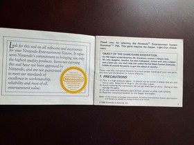 Gumshoe (Nintendo Entertainment System) NES Instruction Manual Booklet