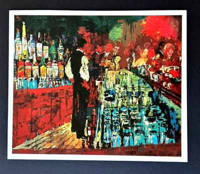LeRoy Neiman At the Bar Signed Pop Art Mounted & Framed New 14X11