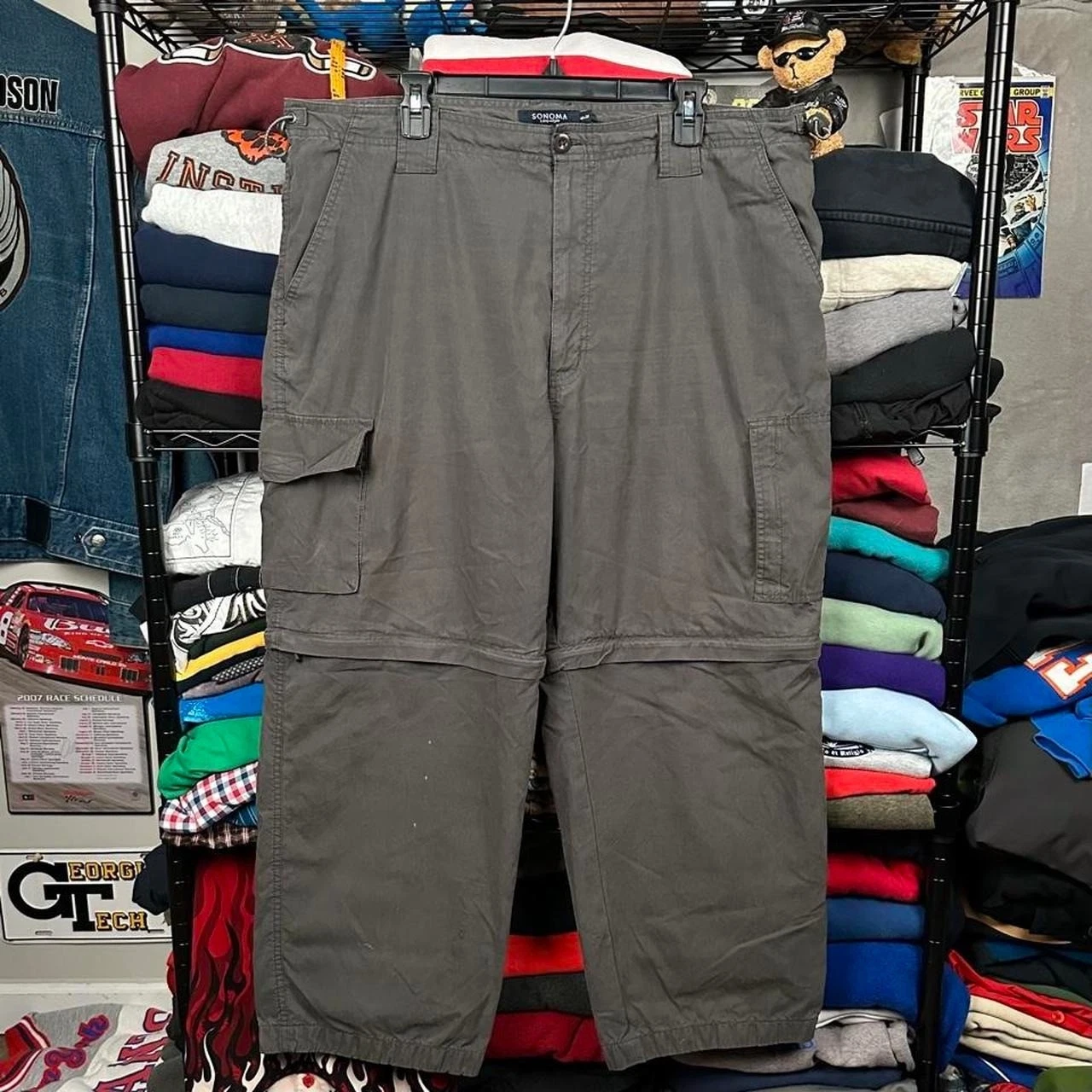 Y2K Sonoma Baggy Gorpcore Wide Leg Zip Off Grey Cargo Hiking Pants 40x29
Opens in a new window or ta