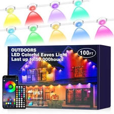Permanent Outdoor Light for House,100ft RGB Outdoor Light with 50 LED Lights,...