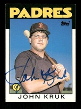 1986 Topps Traded 56T John Kruk RC signed auto autograph  blue sharpie ASC BXCP5