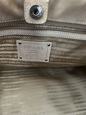 Prada Canapa Fur Ecolapin Handbag Tote Bag Beige BN1918 Used | eBay