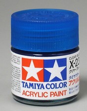 Tamiya 81023 X-23 Clear Blue Gloss Acrylic Paint - 23 ml. Bottle