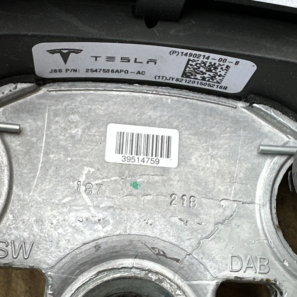 2017-2023 Tesla Model 3 Y Steering Wheel Leather Black OEM 1490214-00-B - Image 4 of 4