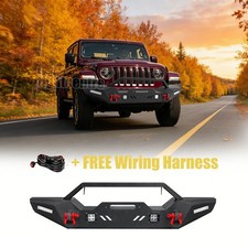 Front Bumper Guard Wled Lights For 07-23 Jeep Wrangler Jkjl 20-23 Gladiator Jt Front Bumper Guard Wled Lights For 07-23 Jeep Wrangler Jkjl 20-23 Gladiator Jt