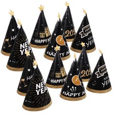  12 Pcs Party Cone Paper Hats New Year Decorations Birthday Supply