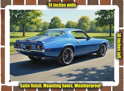 Metal Sign - 1970 Chevrolet Camaro 7 Oil Painting - 14x10