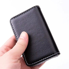 PU Leather Business Card Holder Professional Pocket Wallet w/ Magnetic Closure