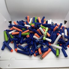 Lot Of 215 Nerf Darts, Multiple Colors And End Pieces, OEM And Others