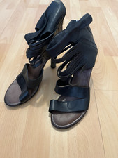 A.S.98 Damen Riemchen-Sandalen Leder Schwarz ...