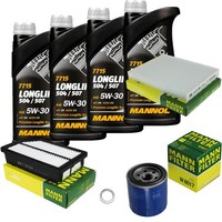 Mann Inspektionspaket 4L Mannol Longlife 504/507 5W-30 FüR KIA Soul II 1.6 Gdi