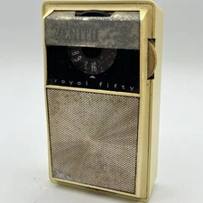 Vintage Zenith Royal Fifty 50L Pocket Transistor Radio - PARTS OR REPAIR
