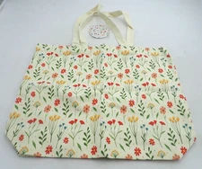 Floral Tote Bag, Floral Bag with Pin Reusable Grocery Bags Shopping Bags
