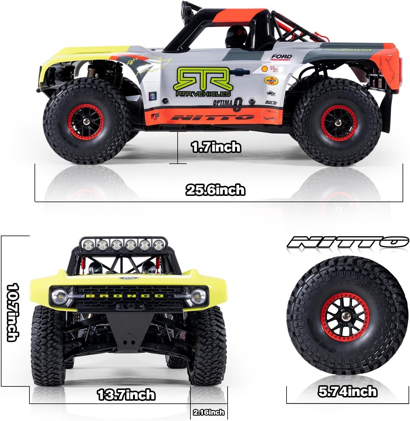 FMS 1/7 Ford Bronco RTR EB Fast RC Truck &ndash; Licensed by Ford 
