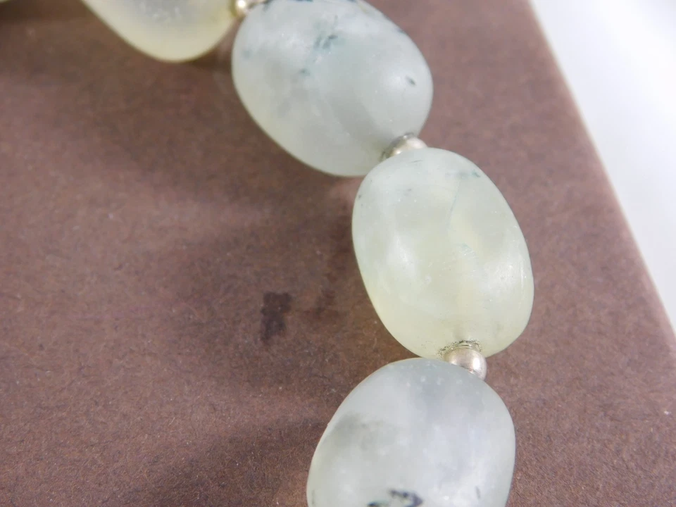 Pulsera elástica SILPADA B1798 con cuentas de prehnita verde plata de ley Foto 4 de 4