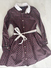 Ralph Lauren girls pink plaid shirt dress long sleeve size 6