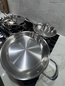 Wolf Gourmet Stainless Steel 4-Piece Pan Set Skillet Saucepan Lid