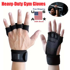 Breathable Heavy-Duty Open Gym Gloves w/Four-Finger Grip Weight Lifting Gloves