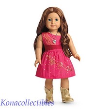American Girl Doll of Year 2013 Saige's Sparkle Dress, Boots, Necklace NEW 