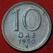 Schweden 10 Erz 1950 KM# 813