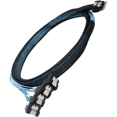 4 Port SAS4.0 To 7P Adapter Cable With PCIe SAS4.0 Support 90 Degree