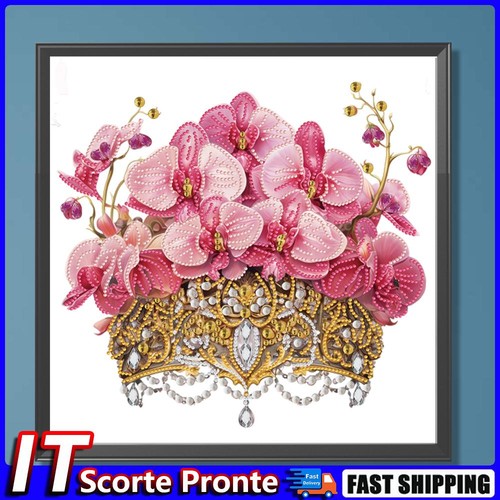 5D DIY Partial Special Shaped Drill Diamond Painting Butterfly Orchid 35x35cm Ho
