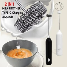 Mini USB Milk Frother: Rechargeable 3-Speed Foam Maker Coffee Whisk - NEW*