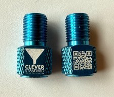 2-Pack Presta to Schrader Valve Adapter - Presta Tool - Color: BLUE - Road/ MTB