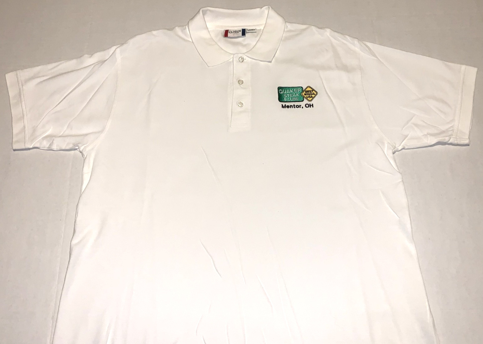 Rare Vintage Quaker Steak & Lube Mentor Ohio Best Wings USA Polo Shirt New LARGE
