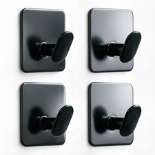 Heavy Duty Adhesive Wall Towel Hooks Waterproof Stainless Steel 22lb 4-Pack