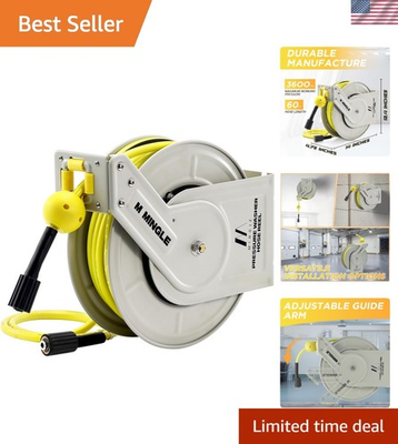 #ad Pressure Washer Hose Reel 60ft Heavy Duty 1 4quot; Auto Rewind Wall Floor Mount 3... $226.83