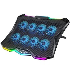 Gaming Laptop Cooling Pad with 8 Fans, RGB Computer Stand for 15.6-17.3 Inch ...