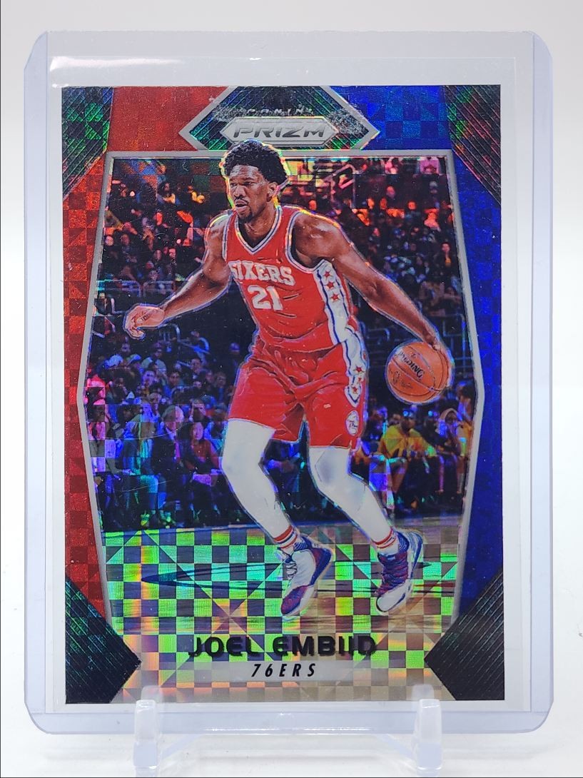 JOEL EMBIID 2017-18 PANINI PRIZM RED WHITE BLUE 76ERS Q4926