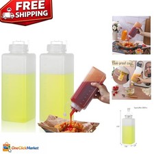 Translucent Food-Grade Large Squeeze Bottles - Perfect for Sauces Crafts