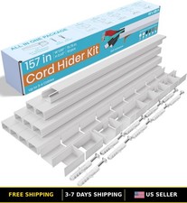 Paintable Wall-Mounted Cord Hider - 157" Wire Cover for Cable Management