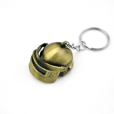 Vintage Goldfarbener PUBG Helm Schlüsselanhänger Taschenanhänger Autozubehör-PRE