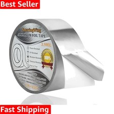 Heavy Duty Aluminum Foil Duct Tape, 2"x65ft, Waterproof  Heat Resistant