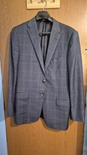 Mens Hickey Freeman Windowpane Blazer Loro Piana Tasmanian Super 150's Size 38R