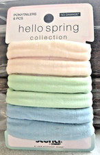 Scunci Hello Spring Collection Ponytailers 6 PCS Hosiery Elastic Hair Ties NEW