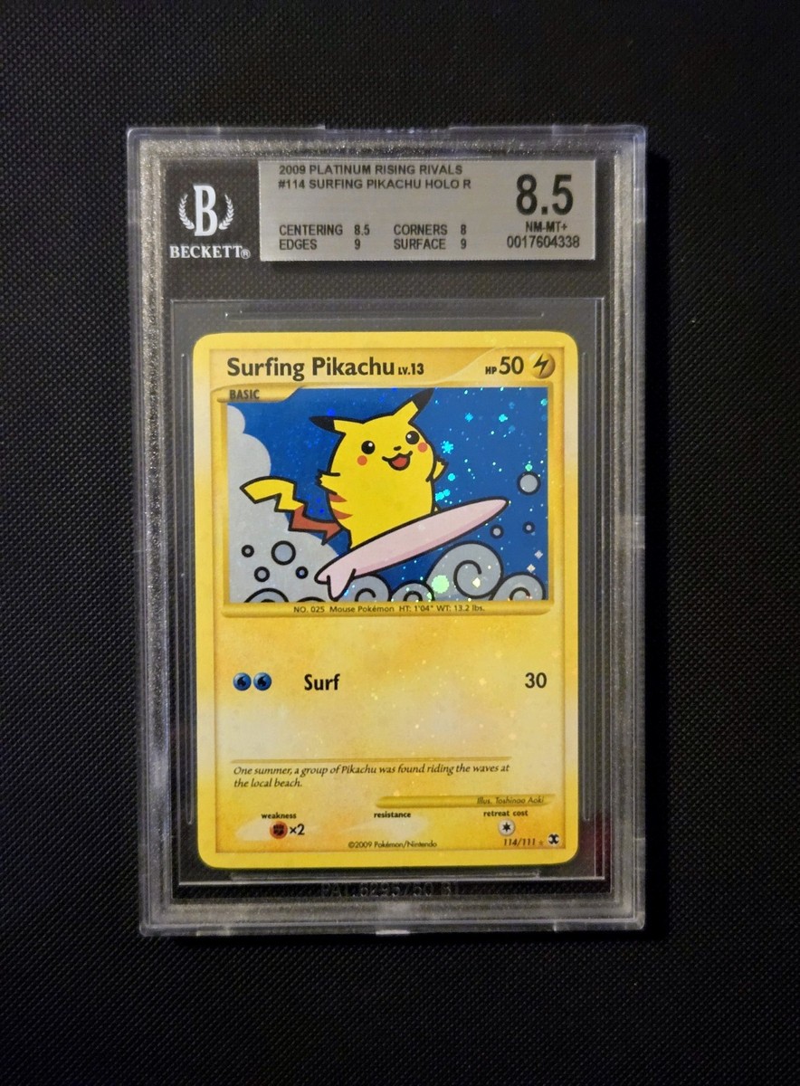 2009 Pokemon Rising Rivals Surfing Pikachu Holo Platinum #114/111