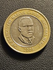 Jamaica $20 Dollar Marcus Garvey tahun 2008 coin Bimetallic. #1236