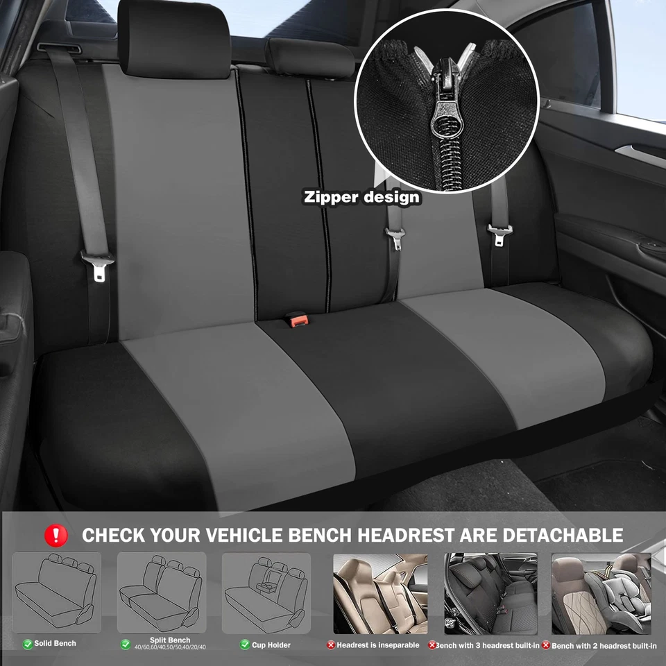 For Kia 03-24 Car Seat Cover Full Set Polyester Front/Rear Protector Cushion Foto 4 de 4