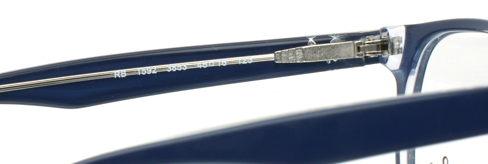 RAY BAN RB1592 3853 Navy Unisex Kids Square Full Rim Eyeglasses 46-16-125 B:35