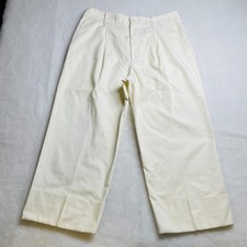 Lauren Ralph Lauren Womens Ivory Classic Slacks Wide Leg Cropped Pants Size 16