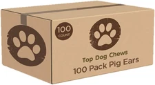 – 100 Pack, Pig Ears for Dogs, Whole, Full Uncut American Made, Single Ingredien