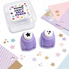 2 PCS Star Punch, Craft Hole Punch Set for DIY Crafting, Scrapbooking,...