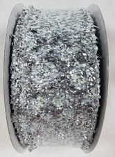 New Holiday Wired Edge RIBBON 1.5" x 25' Tinsel Shiny Silver Crafts Christmas