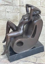 Western Bronze Marble Nude Woman Lady Sleeping  Art Deco Sculpture Statue Sale