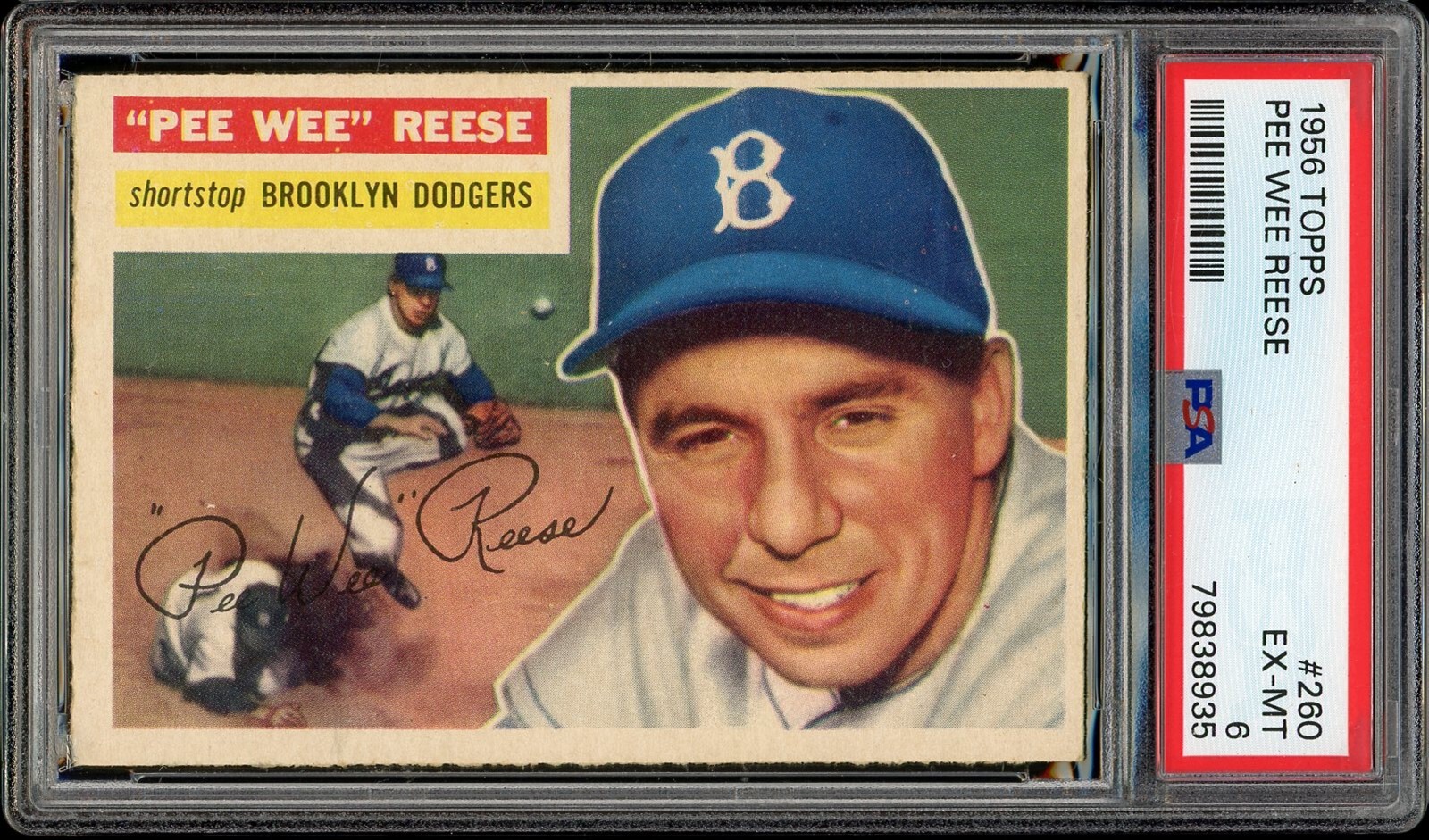 1956 Topps Baseball #260 Pee Wee Reese PSA 6